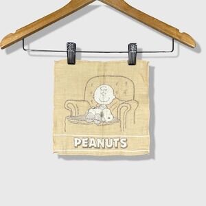 Peanuts Wash Cloth Unisex OS Tan Charlie Brown Snoopy Cartoon Aesthetic